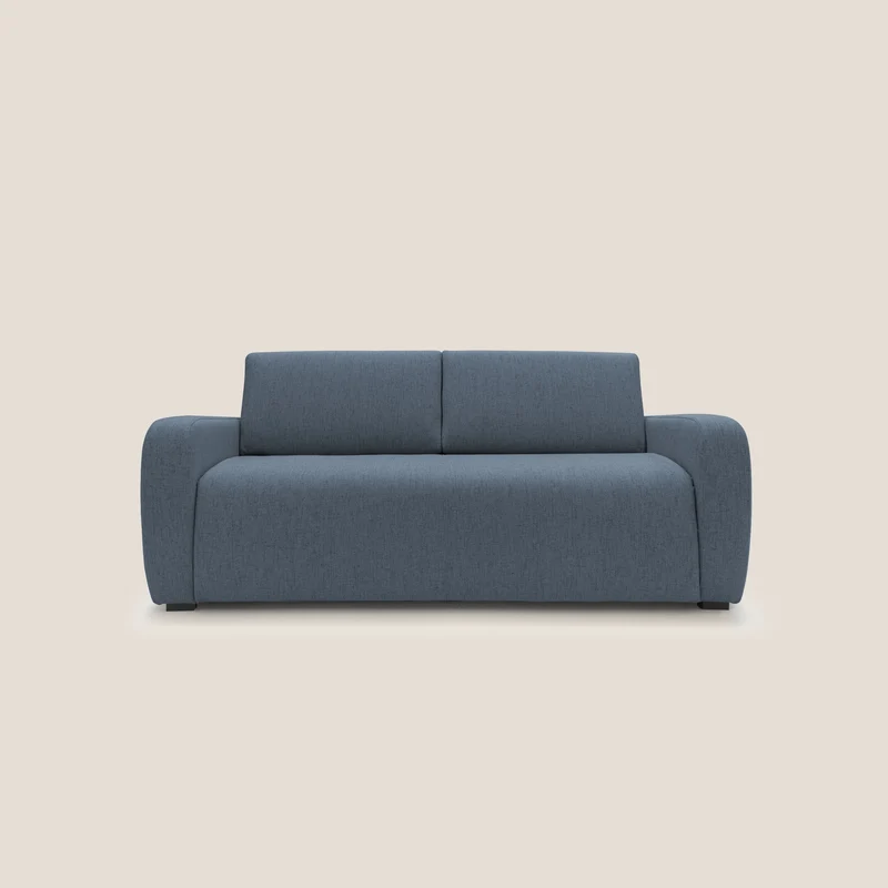 Duna Canapé-lit double avec matelas 20 cm en tissu imperméable T03 bleu
