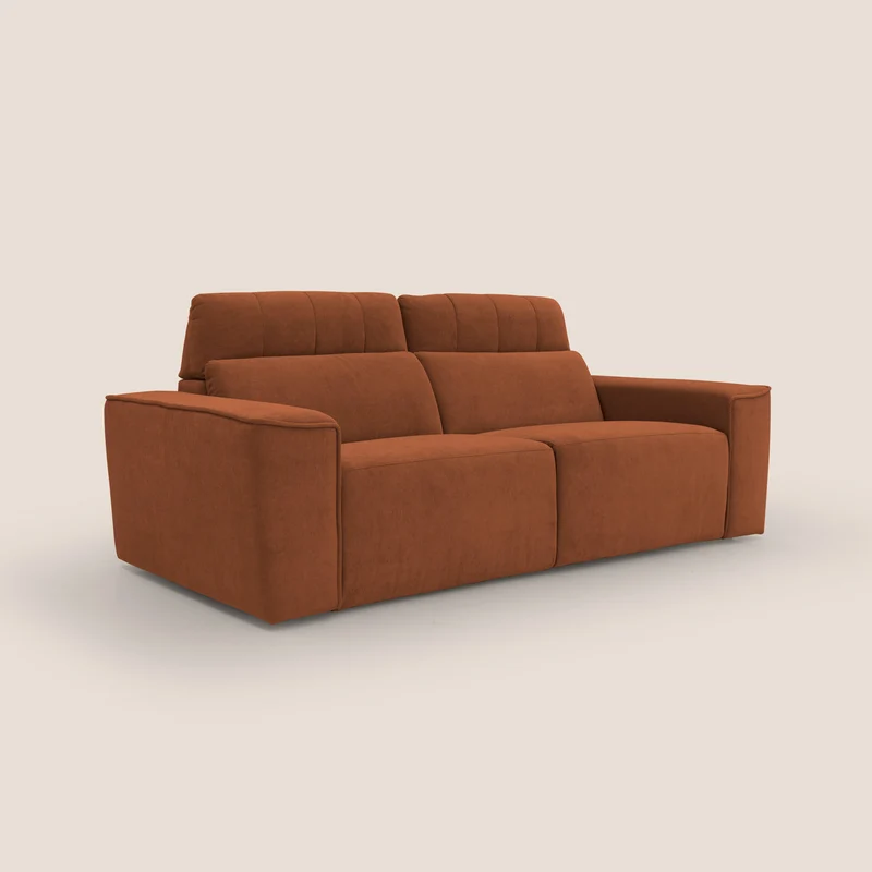 Clark Canapé modulable avec option relax électrique en tissu imperméable et détachable T17 orange