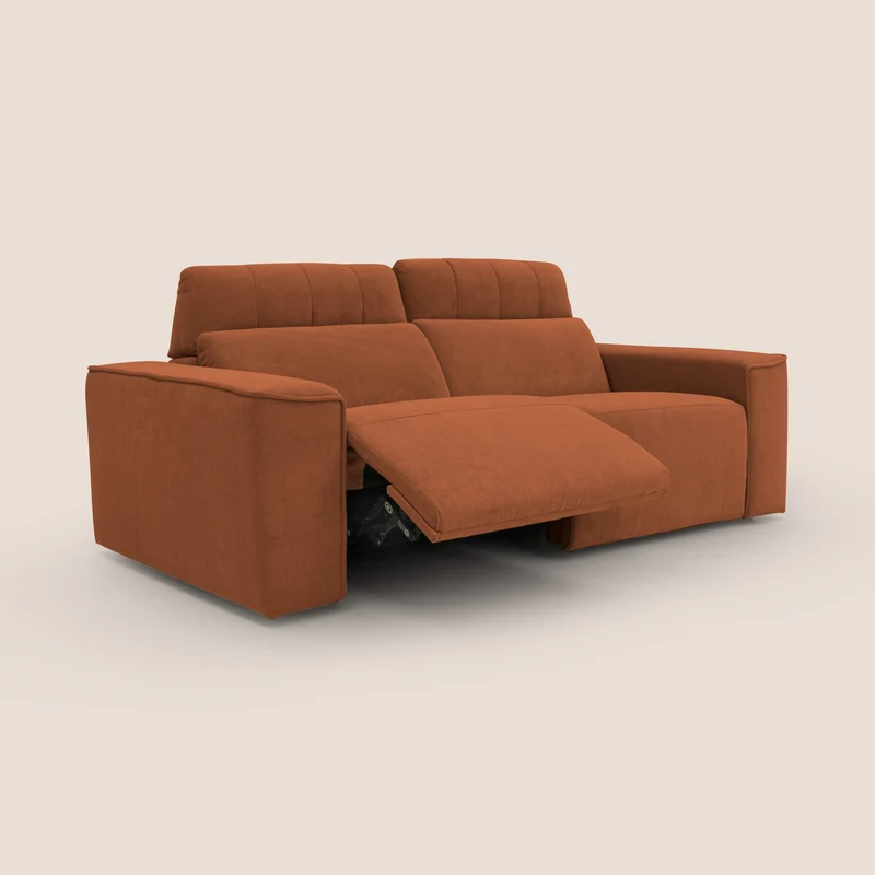 Clark Canapé modulable avec option relax électrique en tissu imperméable et détachable T17 orange