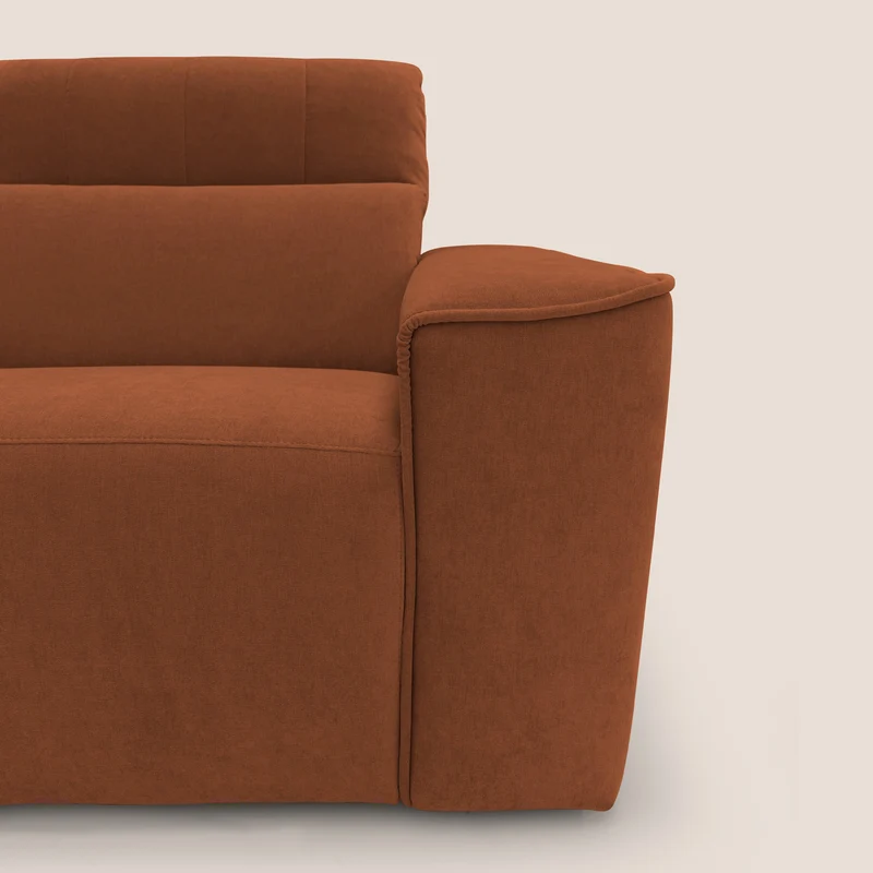 Clark Canapé modulable avec option relax électrique en tissu imperméable et détachable T17 orange