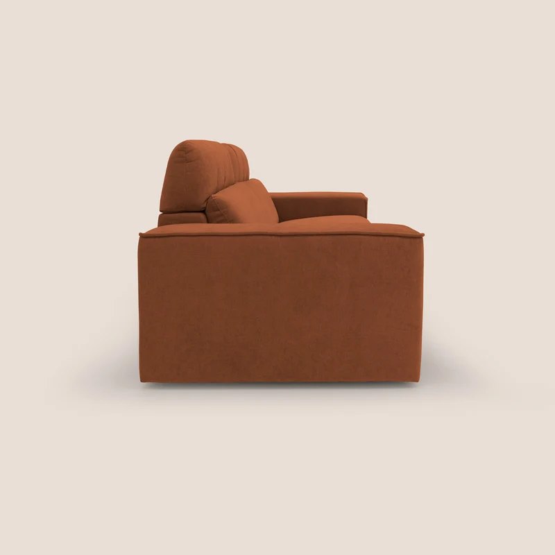 Clark Canapé modulable avec option relax électrique en tissu imperméable et détachable T17 orange