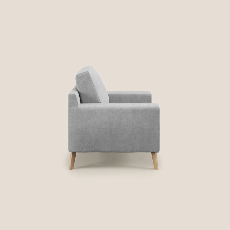 Danish Fauteuil en tissu doux imperméable T02 gris clair