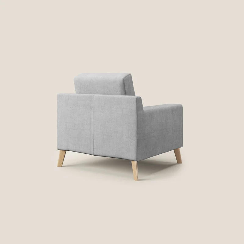 Danish Fauteuil en tissu doux imperméable T02 gris clair