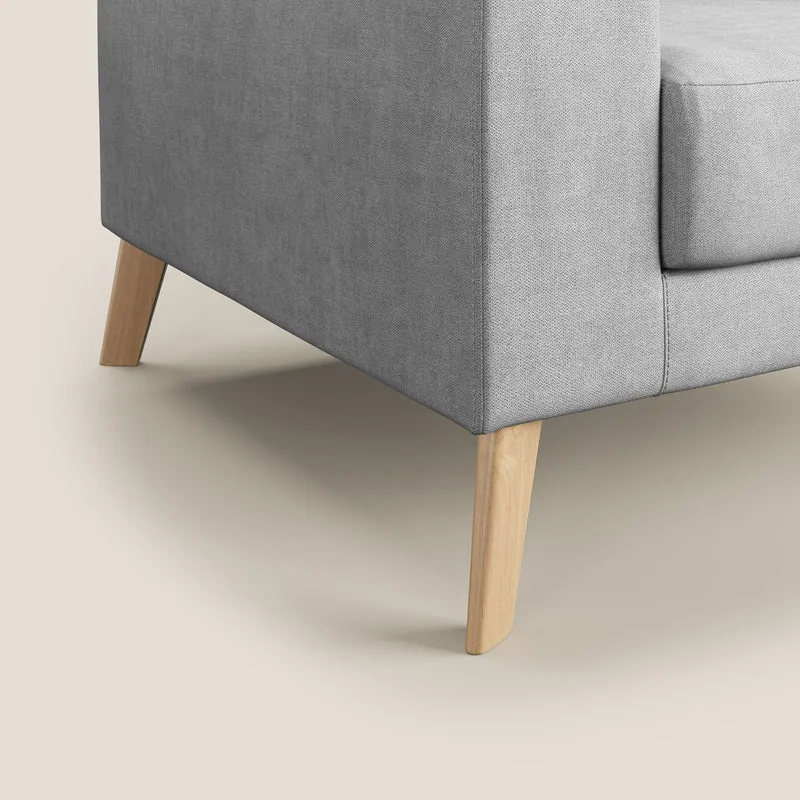 Danish Fauteuil en tissu doux imperméable T02 gris clair