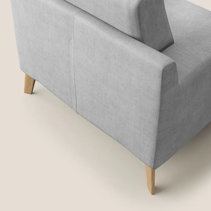 Danish Fauteuil en tissu doux imperméable T02 gris clair