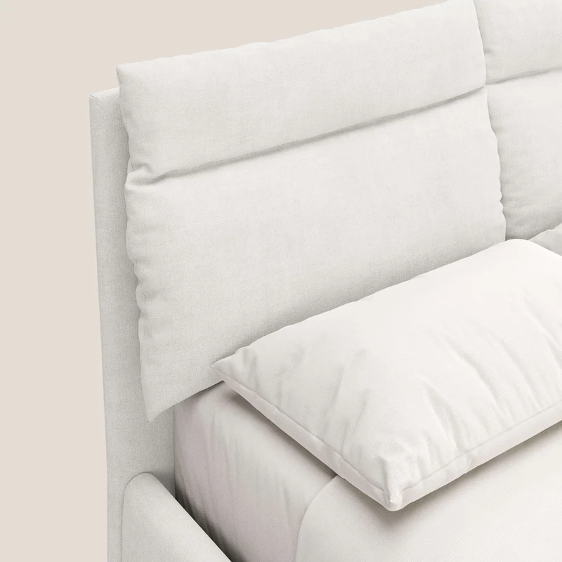Jerry lit coffre et coussins réglables en tissu détachable T17 blanc