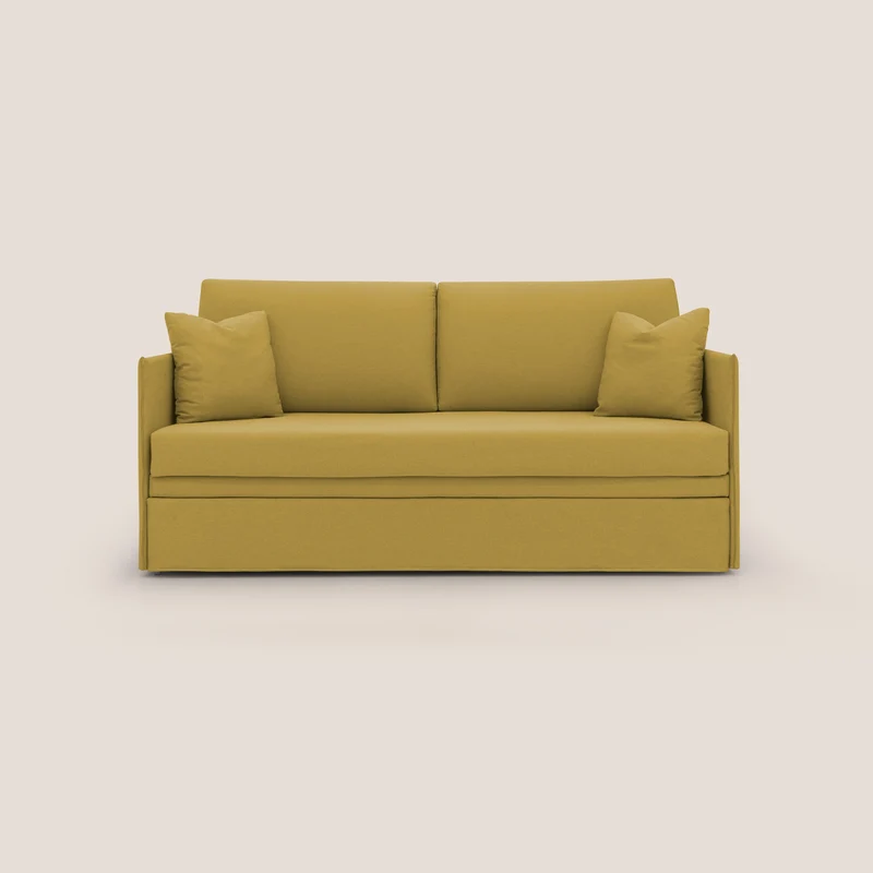 Tortona Canapé duplex avec lits jumeaux et tissu effet coton imperméable T13 jaune