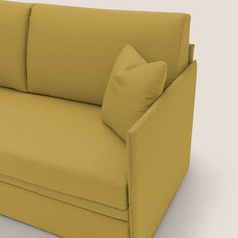 Tortona Canapé duplex avec lits jumeaux et tissu effet coton imperméable T13 jaune