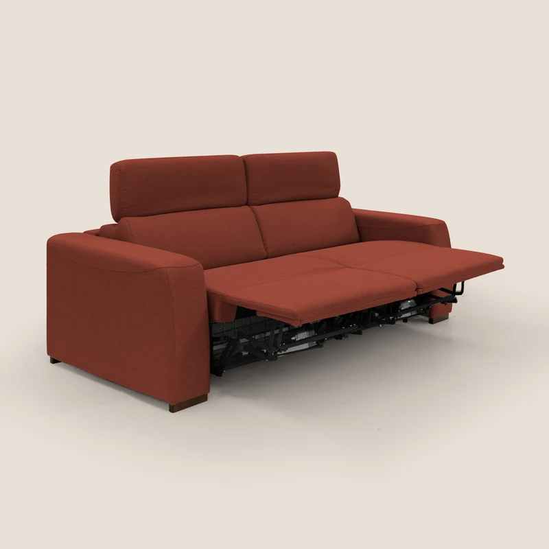 Poseidon canapé lit convertible + RELAX électrique en tissu imperméable détachable T05 rouge