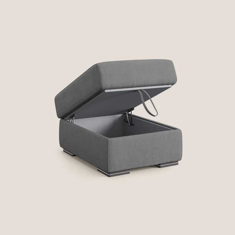 Sun pouf coffre en tissu imperméable T02 gris