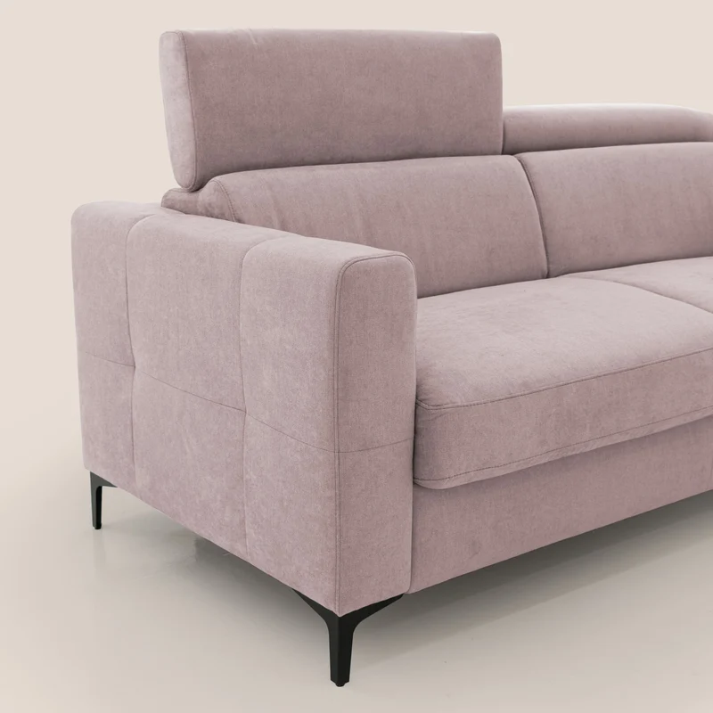Gardenia canapé convertible matelas H 18cm avec têtières réglables et revêtement imperméable T02 rose