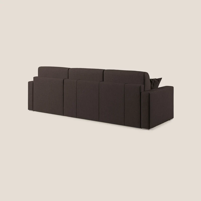 Best canapé-lit d’angle avec méridienne en tissu anti-taches QuickClean T08 marron