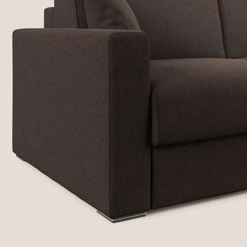 Best canapé-lit d’angle avec méridienne en tissu anti-taches QuickClean T08 marron
