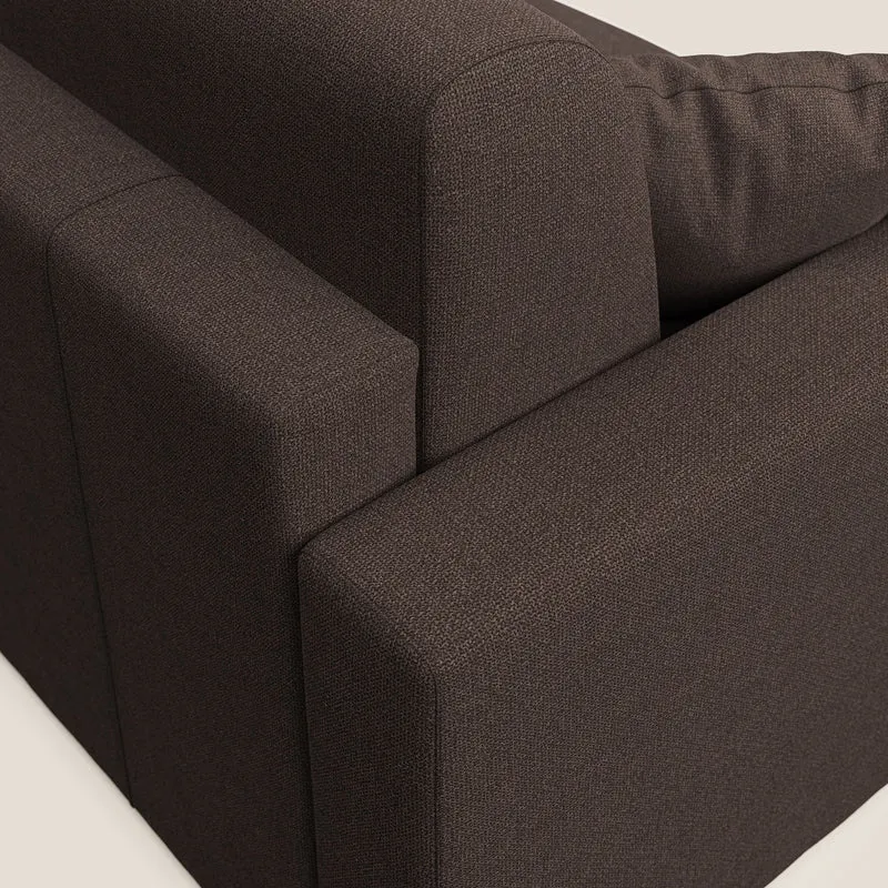 Best canapé-lit d’angle avec méridienne en tissu anti-taches QuickClean T08 marron