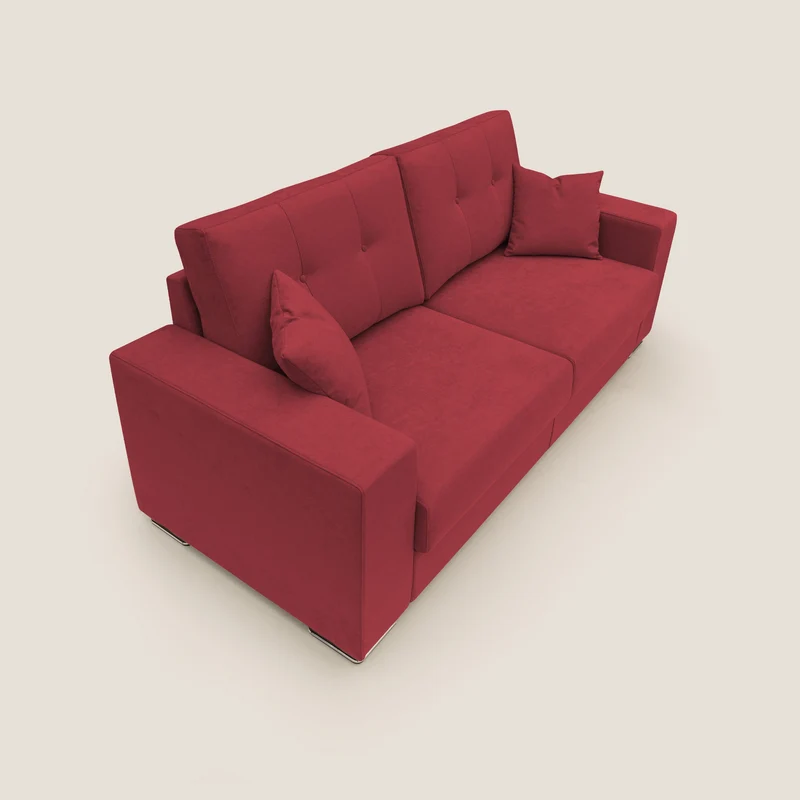 Giove canapé en tissu doux imperméable T02 rouge