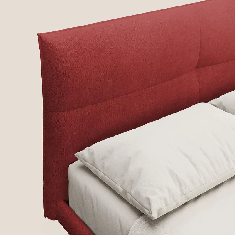 Akiko lit rembourré avec pieds hauts en métal en tissu imperméable T02 rouge