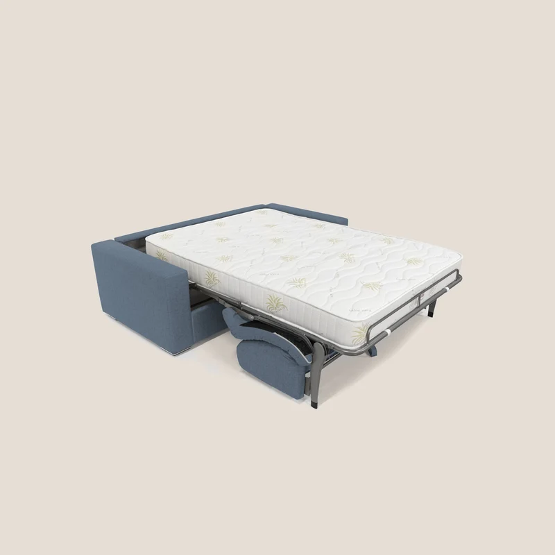 Nixon Canapé convertible avec matelas 20cm en tissu imperméable T03 bleu