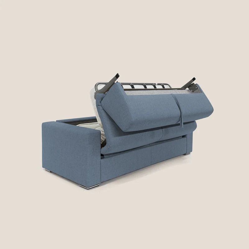 Nixon Canapé convertible avec matelas 20cm en tissu imperméable T03 bleu