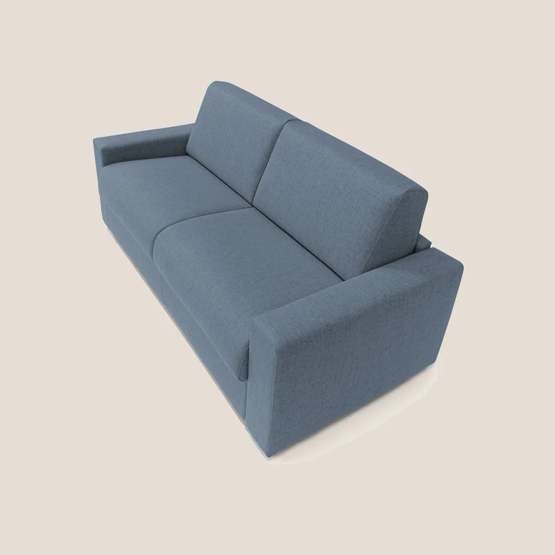 Nixon Canapé convertible avec matelas 20cm en tissu imperméable T03 bleu
