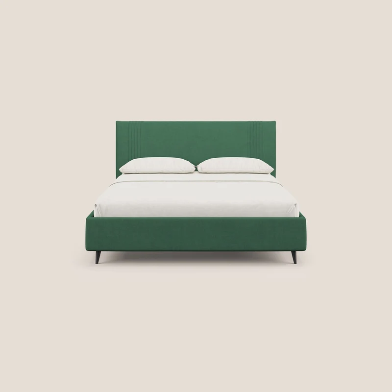 Yvonne lit avec coffre en tissu doux imperméable T02 vert