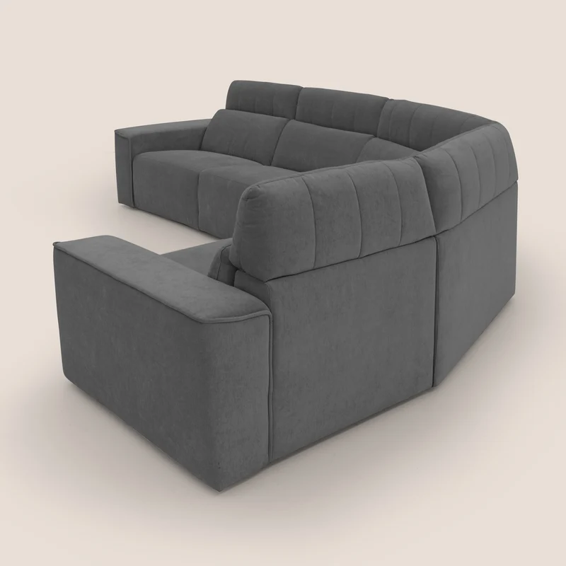 Clark canapé modulable d'angle REVERSIBLE avec option relax électrique en tissu détachable imperméable T17 anthracite