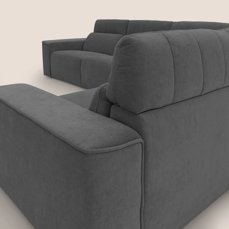 Clark canapé modulable d'angle REVERSIBLE avec option relax électrique en tissu détachable imperméable T17 anthracite