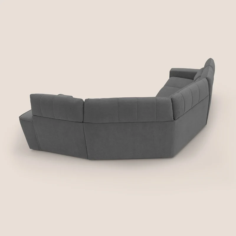 Clark canapé modulable d'angle REVERSIBLE avec option relax électrique en tissu détachable imperméable T17 anthracite