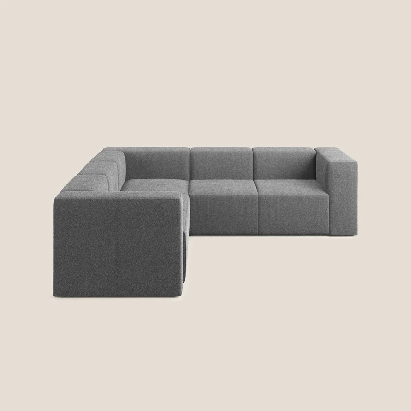 Nettuno canapé d'angle reversible modulable en bouclette douce T07 anthracite