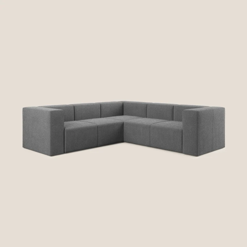 Nettuno canapé d'angle reversible modulable en bouclette douce T07 anthracite