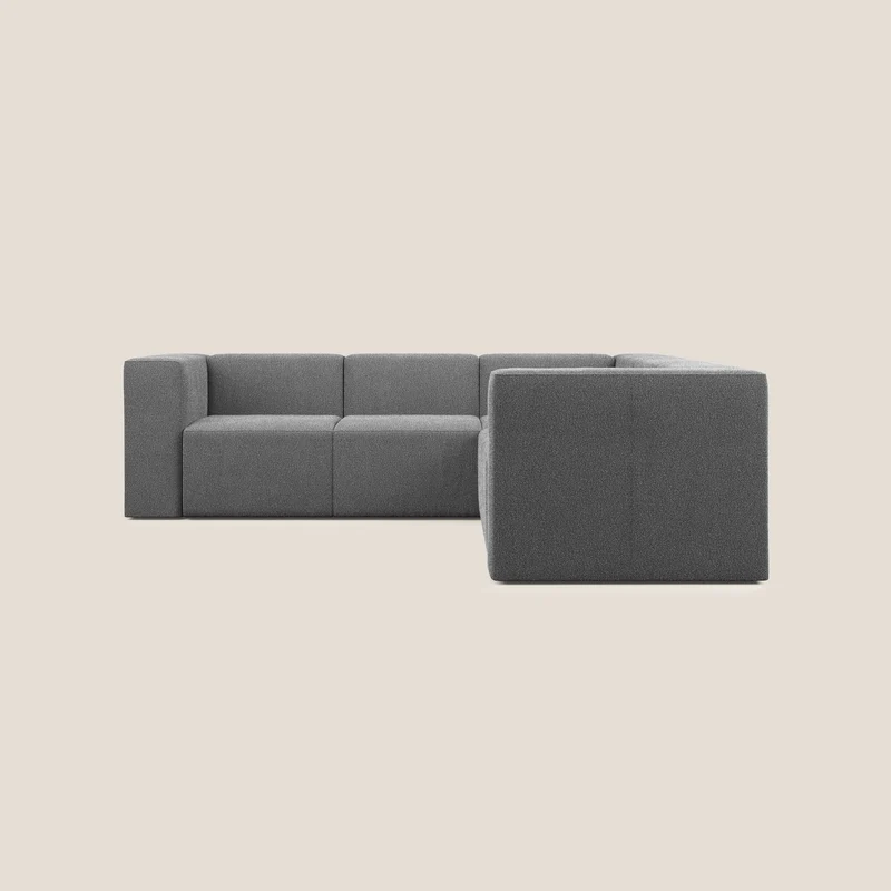 Nettuno canapé d'angle reversible modulable en bouclette douce T07 anthracite
