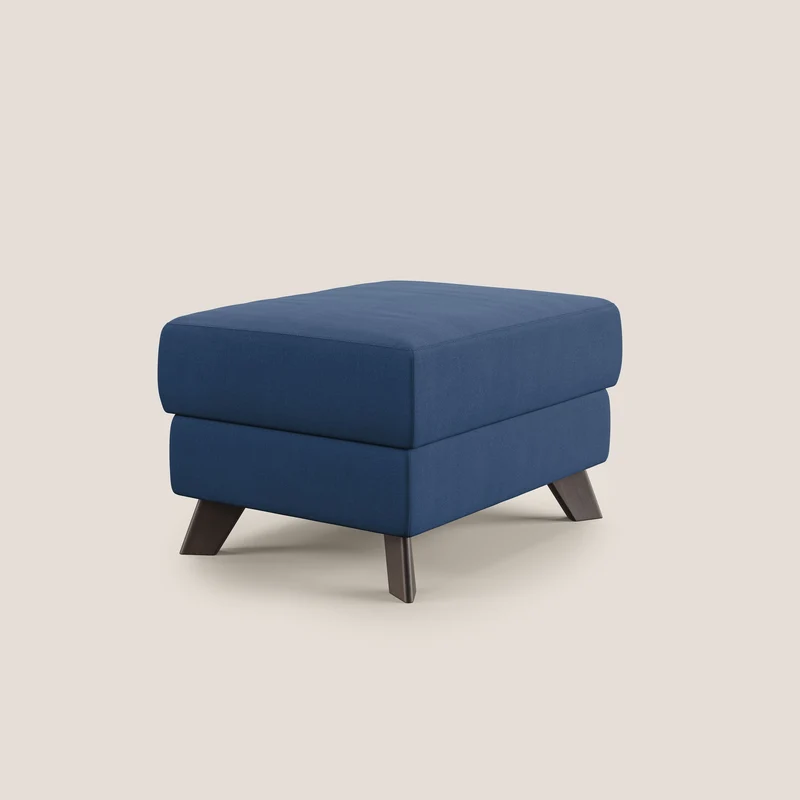 Moon Pouf coffre aux pieds hauts en microfibre imperméable T11 bleu