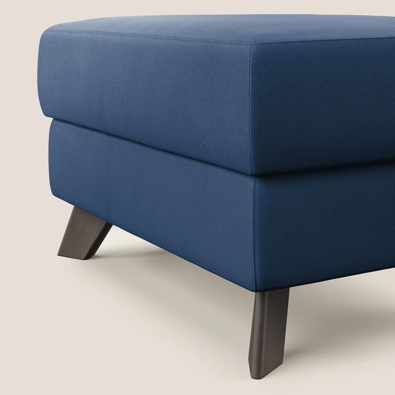 Moon Pouf coffre aux pieds hauts en microfibre imperméable T11 bleu
