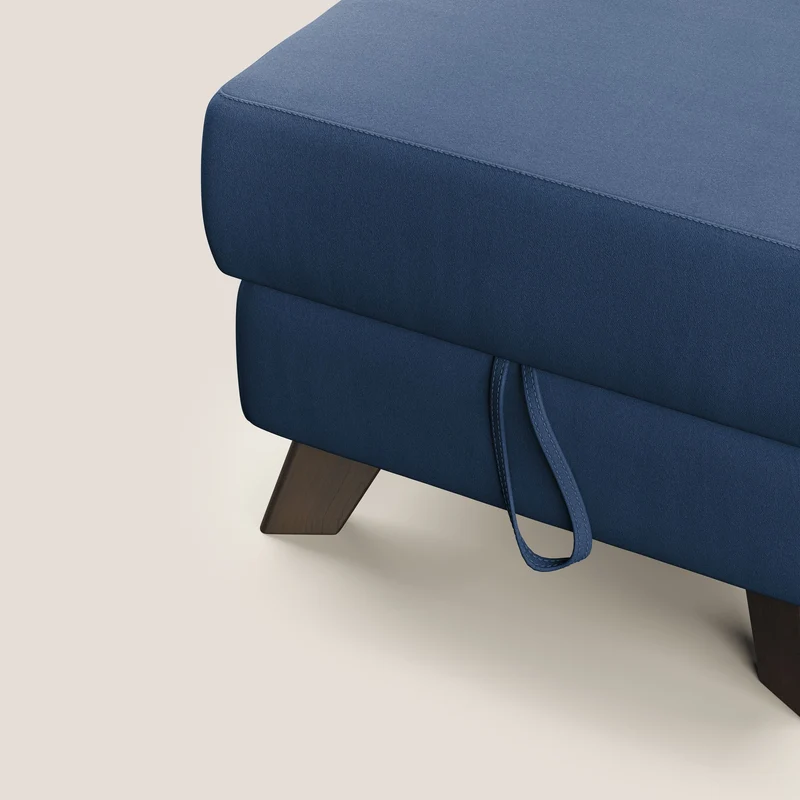 Moon Pouf coffre aux pieds hauts en microfibre imperméable T11 bleu
