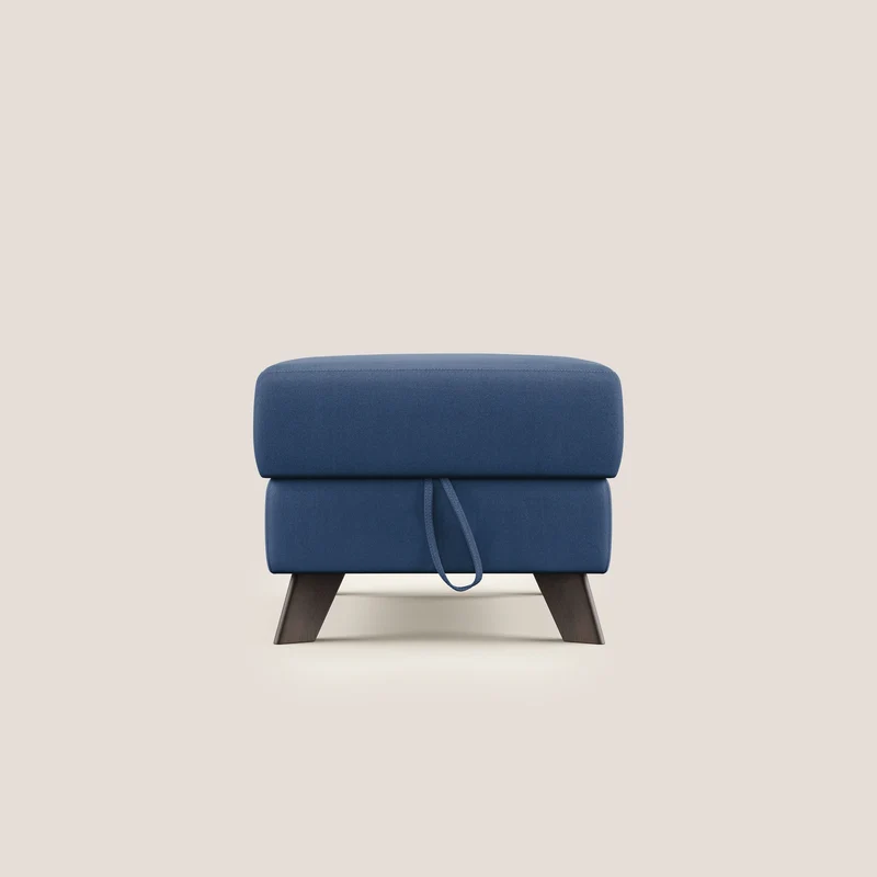 Moon Pouf coffre aux pieds hauts en microfibre imperméable T11 bleu