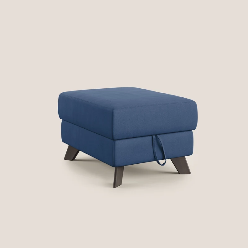 Moon Pouf coffre aux pieds hauts en microfibre imperméable T11 bleu