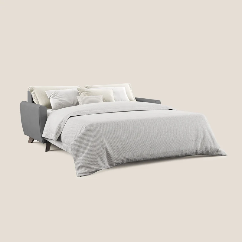 Callisto Canapé lit convertible en tissu doux imperméable T02 gris