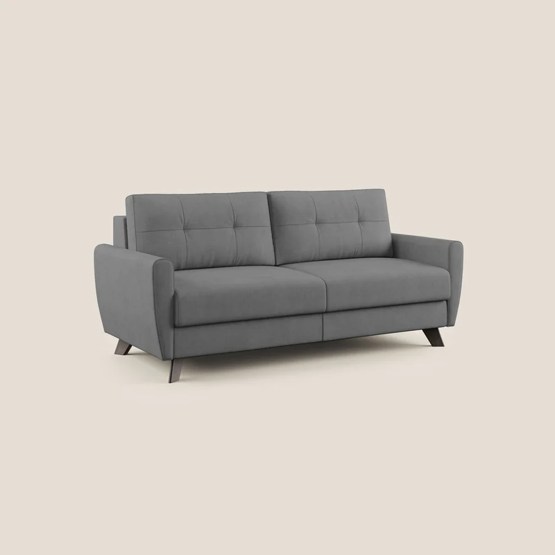 Callisto Canapé lit convertible en tissu doux imperméable T02 gris