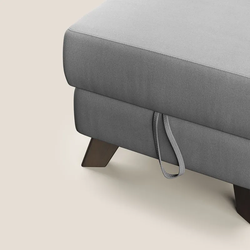 Moon Pouf coffre aux pieds hauts en microfibre imperméable T11 gris