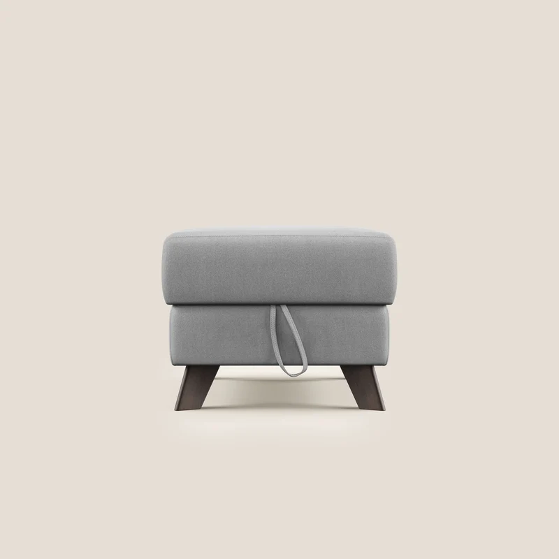 Moon Pouf coffre aux pieds hauts en microfibre imperméable T11 gris