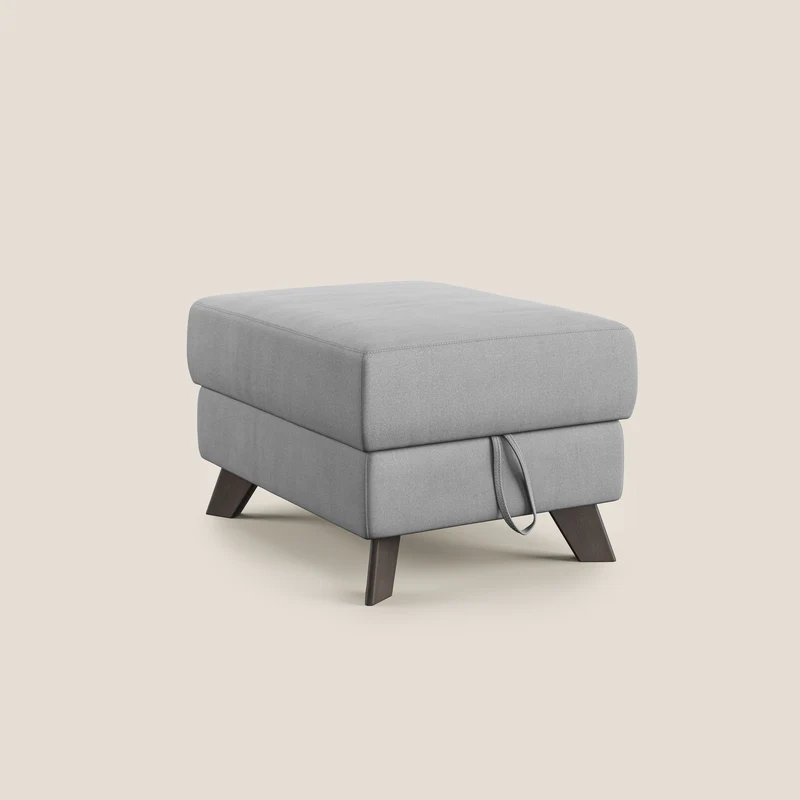 Moon Pouf coffre aux pieds hauts en microfibre imperméable T11 gris