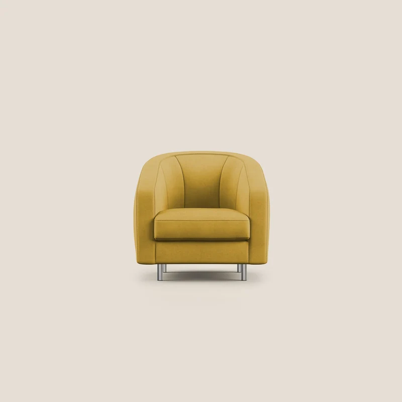 Sally Fauteuil en tissu doux imperméable T02 jaune