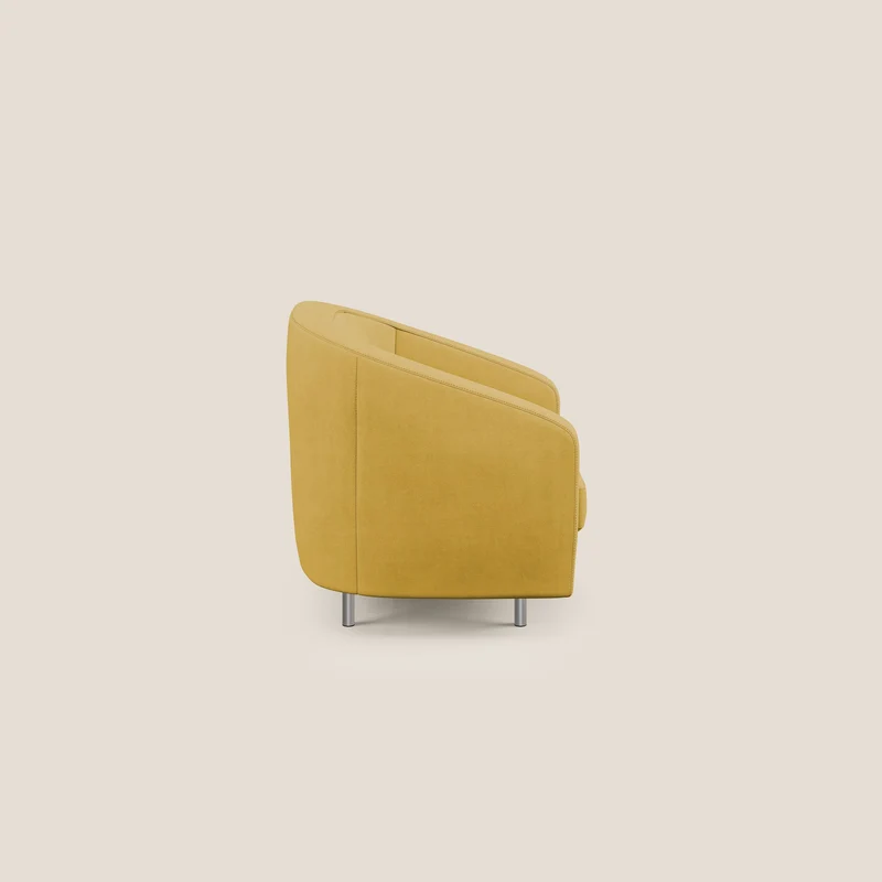 Sally Fauteuil en tissu doux imperméable T02 jaune