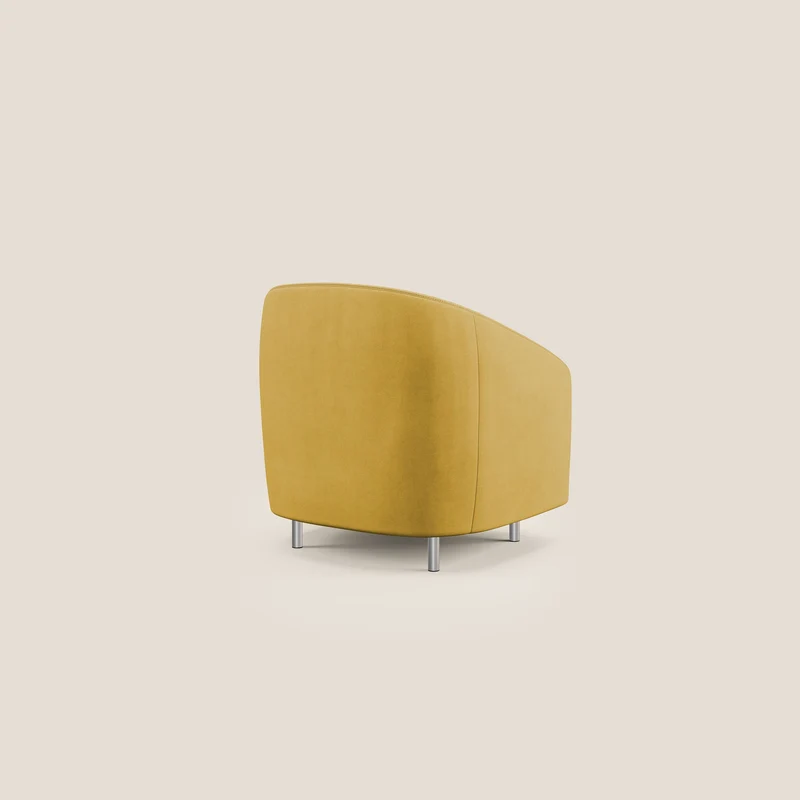 Sally Fauteuil en tissu doux imperméable T02 jaune