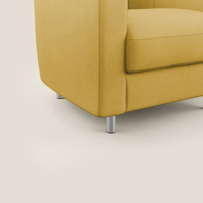 Sally Fauteuil en tissu doux imperméable T02 jaune