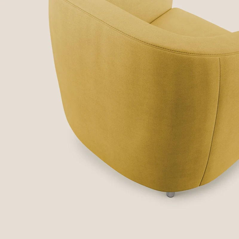 Sally Fauteuil en tissu doux imperméable T02 jaune