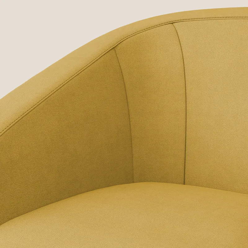 Sally Fauteuil en tissu doux imperméable T02 jaune