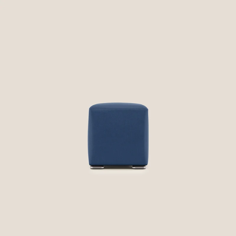 Cube pouf en microfibre détachable T11 bleu