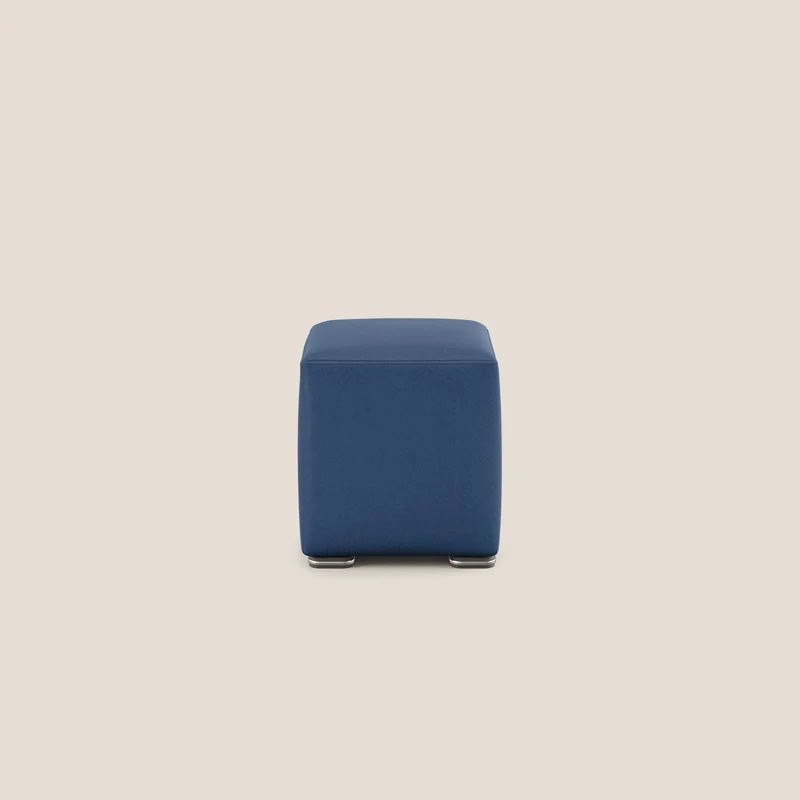 Cube pouf en microfibre détachable T11 bleu