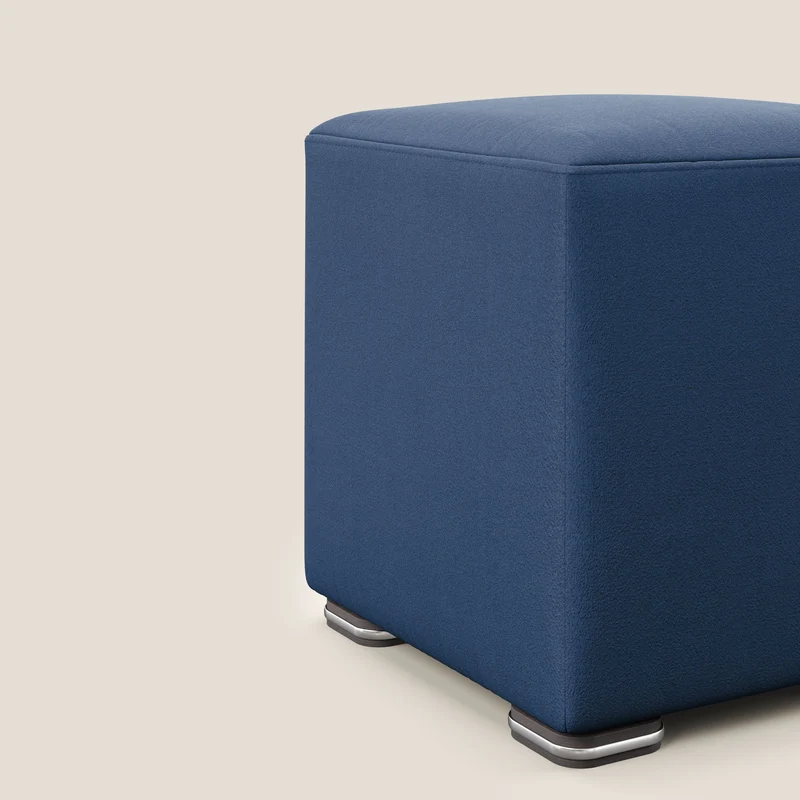 Cube pouf en microfibre détachable T11 bleu