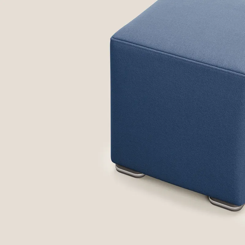 Cube pouf en microfibre détachable T11 bleu